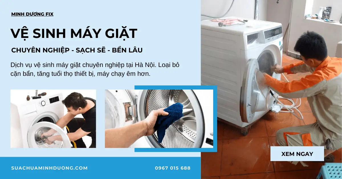 Chuyên viên vệ sinh máy giặt lồng ngang tháo lồng tại nhà Hà Nội Minh Dương Fix