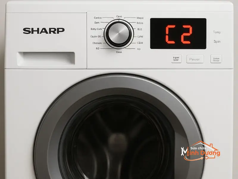 Khắc phục lỗi C2 máy giặt Sharp hỏng phao áp lực