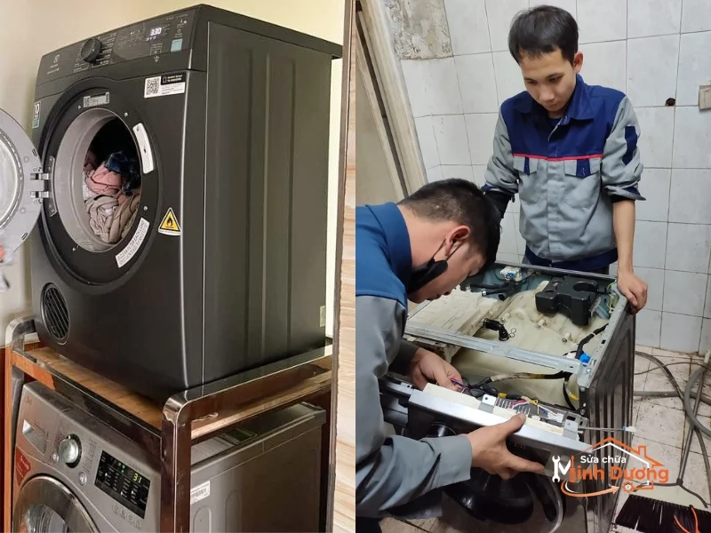 Bôi mỡ chịu nhiệt bảo trì trục bi máy giặt tại Rose Town