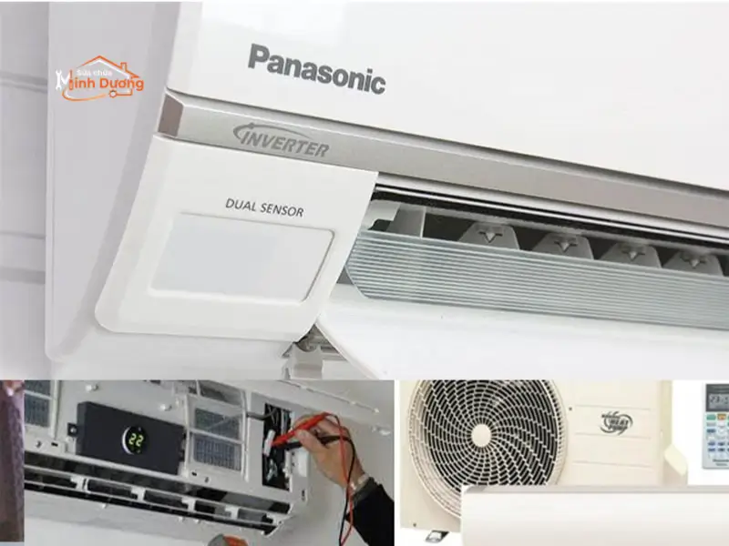 Kỹ thuật viên đo xung giao tiếp sửa lỗi mất kết nối điều hòa Multi Inverter