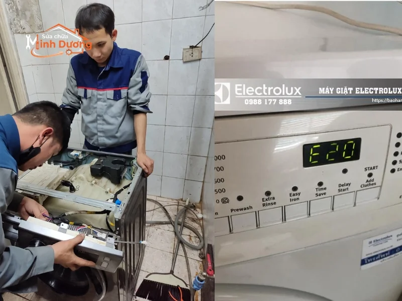 Thợ sửa máy giặt Bosch báo lỗi E18 tại chung cư Sunshine Garden