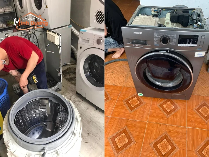 Sửa máy giặt nội địa Nhật cắm nhầm điện 220V tại chung cư The Link