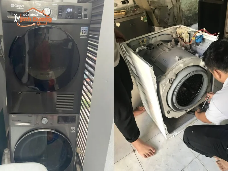 Kỹ thuật sửa máy giặt Panasonic nội địa Nhật sấy Block tại Eco Green