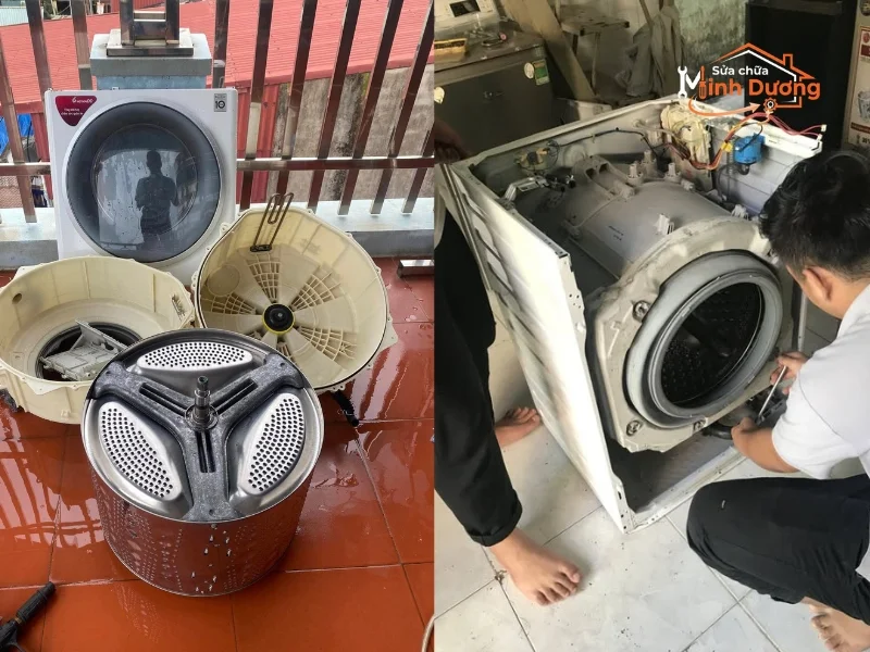 Vệ sinh máy giặt bằng tia UV diệt khuẩn tại 79 Ngọc Hồi sạch sẽ