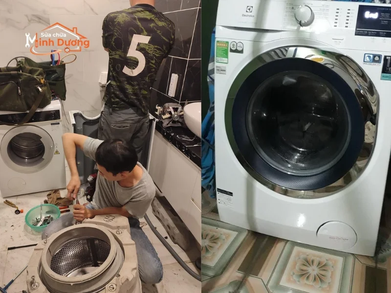 Dịch vụ vệ sinh máy giặt lồng ngang định kỳ tại KĐT Dương Nội