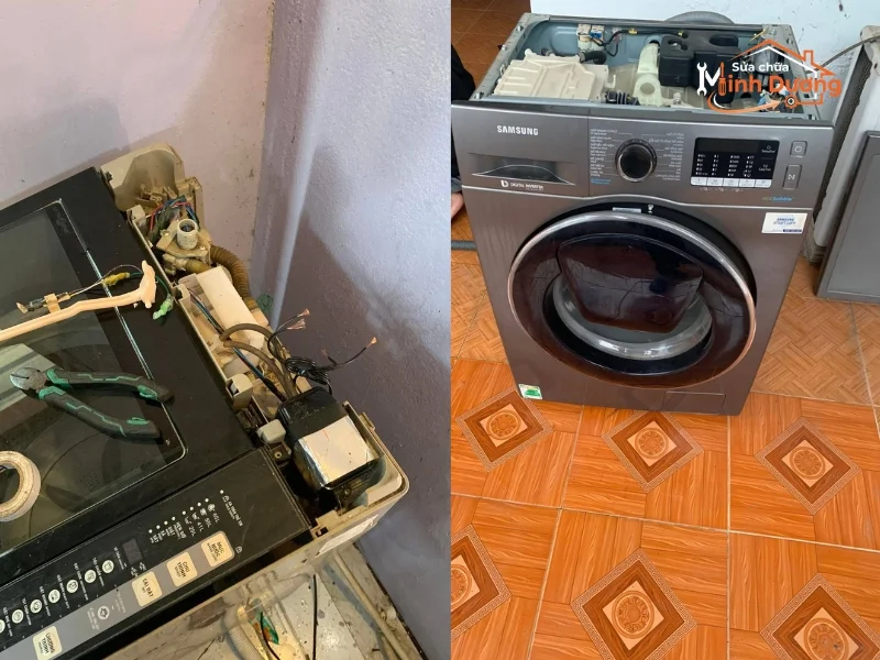 Máy giặt rung mạnh do cặn bẩn làm lồng quay mất cân bằng