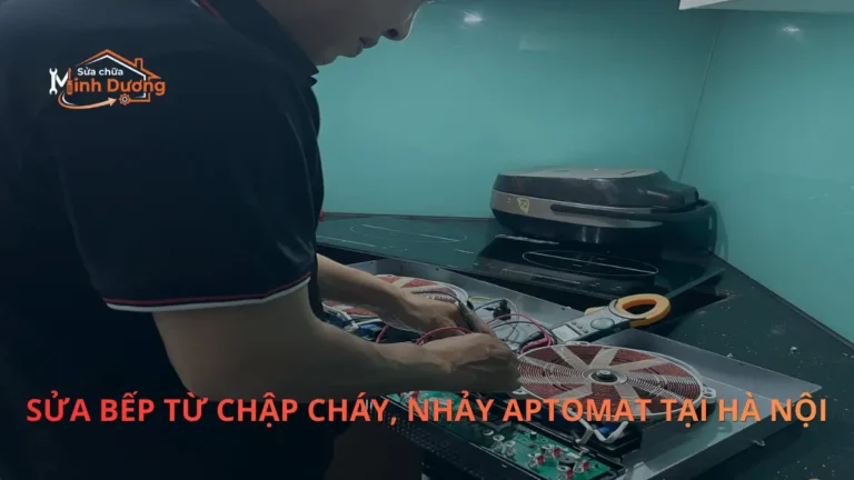 Thợ kỹ thuật Sửa Chữa Minh Dương xử lý an toàn ca sửa bếp từ chập cháy, nhảy aptomat tại nhà Hà Nội.