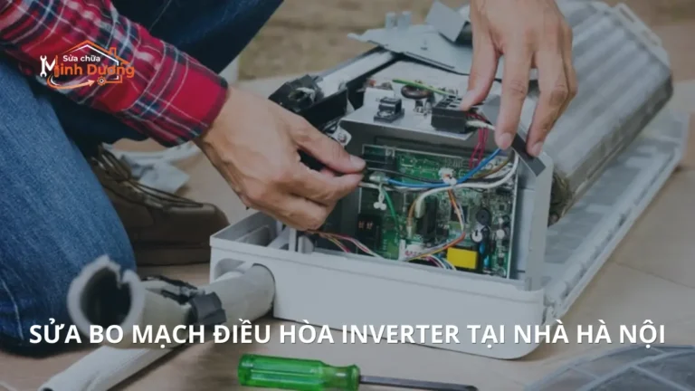 Chuyên gia vi mạch Minh Dương Fix dùng máy VOM đo kiểm sửa bo mạch điều hòa Inverter tại nhà Hà Nội.