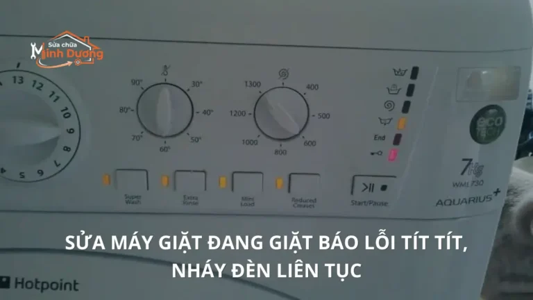 Thợ sửa máy giặt báo lỗi nháy đèn kêu tít tít tại nhà Hà Nội Minh Dương Fix.