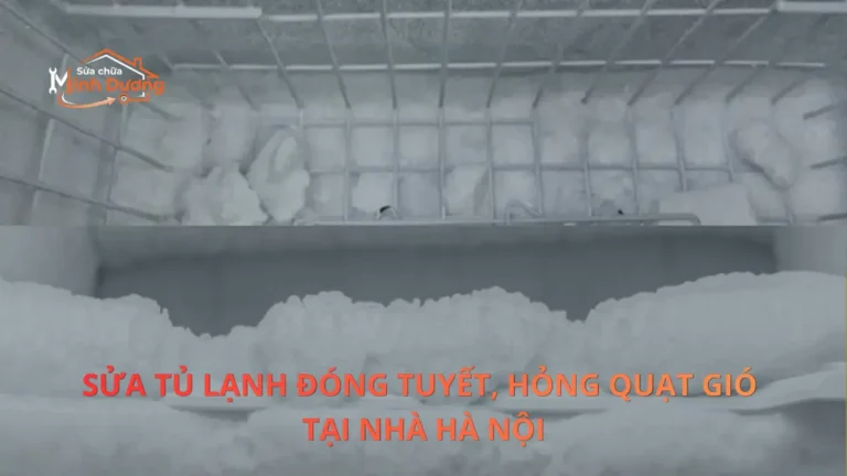Kỹ thuật viên Minh Dương Fix thay quạt gió và sửa tủ lạnh đóng tuyết chuyên nghiệp tại nhà Hà Nội.