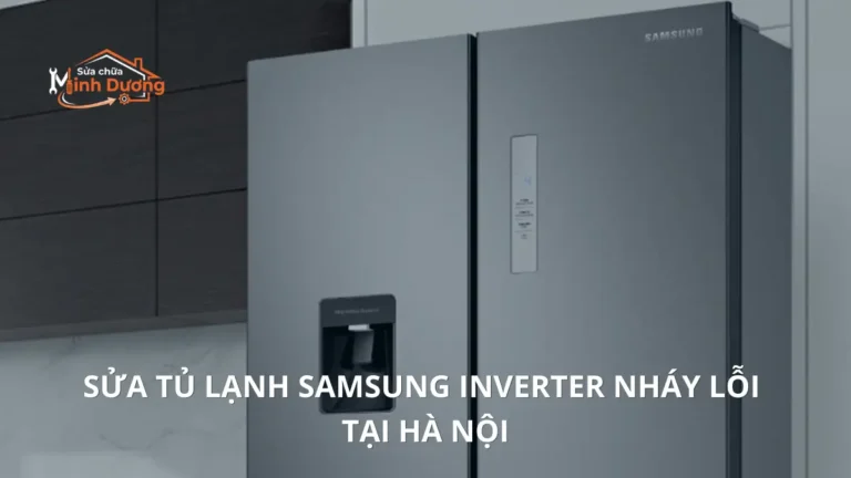Kỹ thuật viên Minh Dương Fix sửa bo mạch tủ lạnh Samsung Inverter báo lỗi nháy đèn tại Hà Nội.