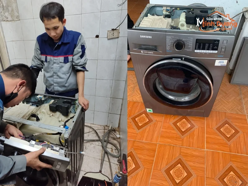 Máy giặt rung mạnh khi vắt do cặn bẩn làm lệch tâm lồng