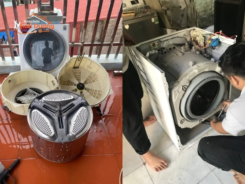 Lồng inox ố vàng do nước giếng được xử lý sạch bằng dung dịch
