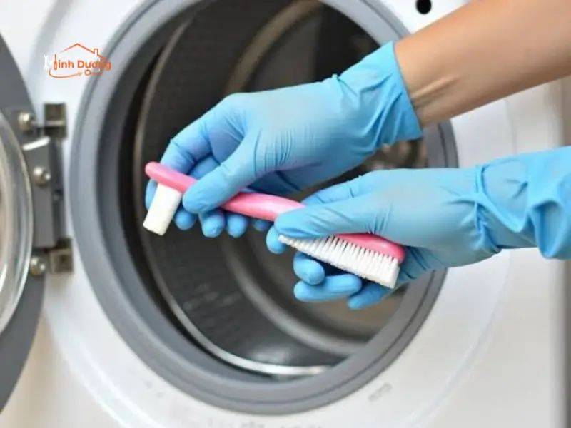 Cách tẩy mốc gioăng cao su máy giặt bằng baking soda