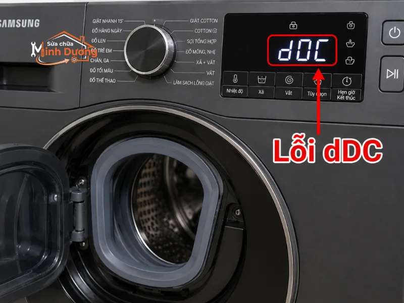 Màn hình máy giặt Samsung báo lỗi dC và Ub