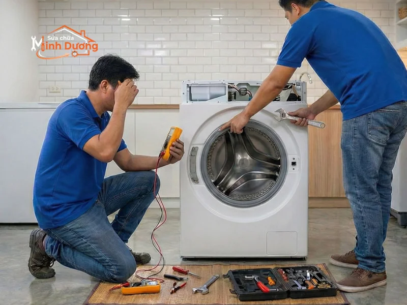 Thợ Minh Dương sửa bo mạch máy giặt nội địa Nhật