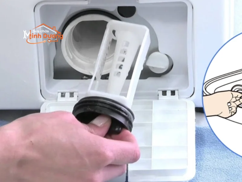 Hướng dẫn tháo vệ sinh bơm xả máy giặt LG